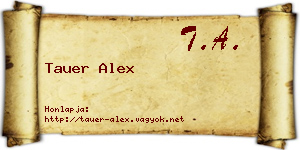 Tauer Alex névjegykártya